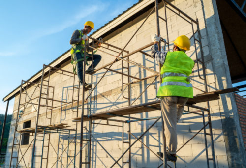 workers on scaffolding